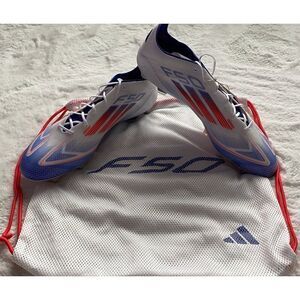 Men’s Sz 13.5 ADIDAS F50 ELITE SOFT GROUND SOCCER CLEATS White Red Blue IF1299
